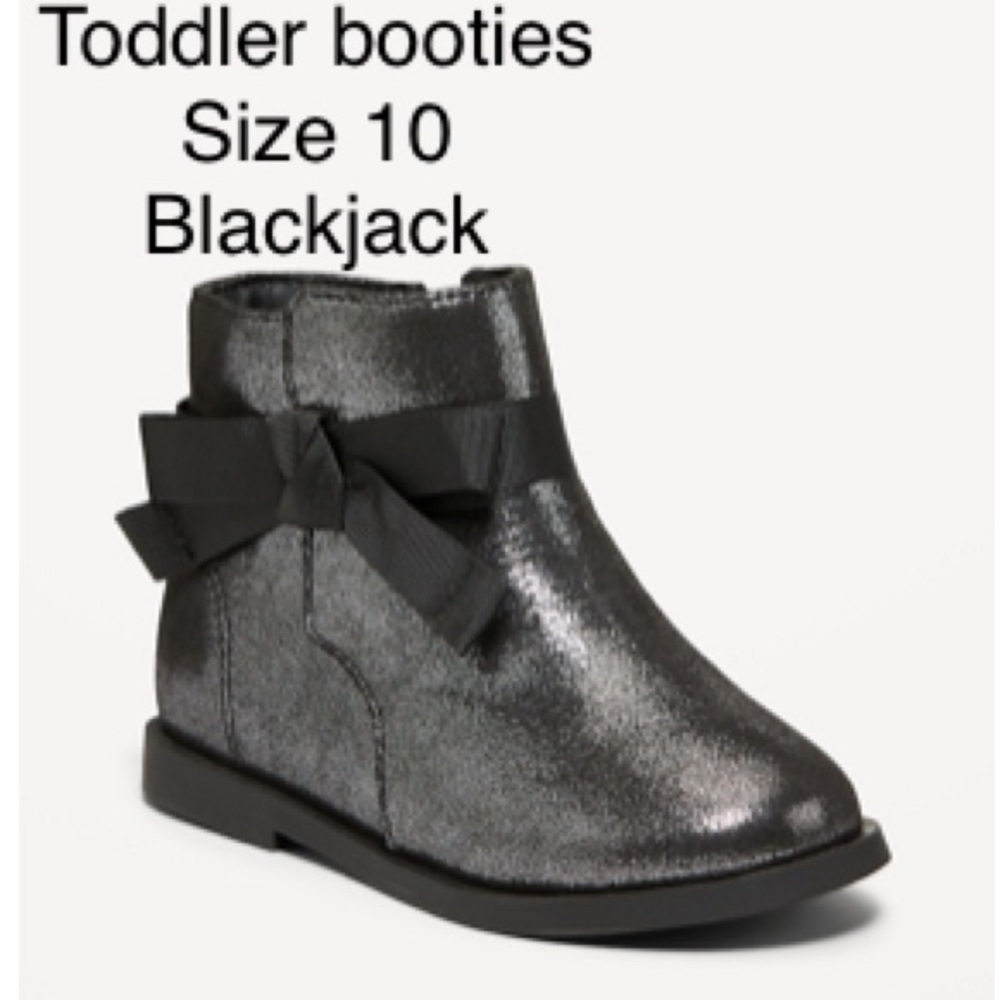 Old Navy Kids Black Boots with Metallic Shine